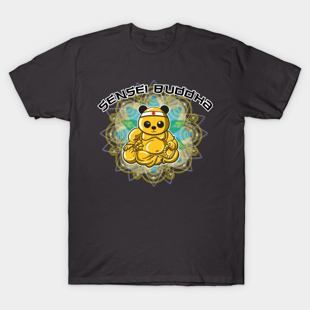 Karate Panda Sensei Buddha T-Shirt by Karate Panda